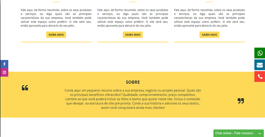 Exemplo do funcionamento do chat online